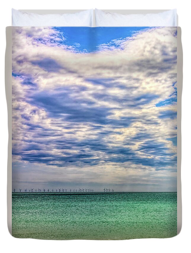 Britain Duvet Cover featuring the photograph Clouds over Worthing Beach by Roslyn Wilkins