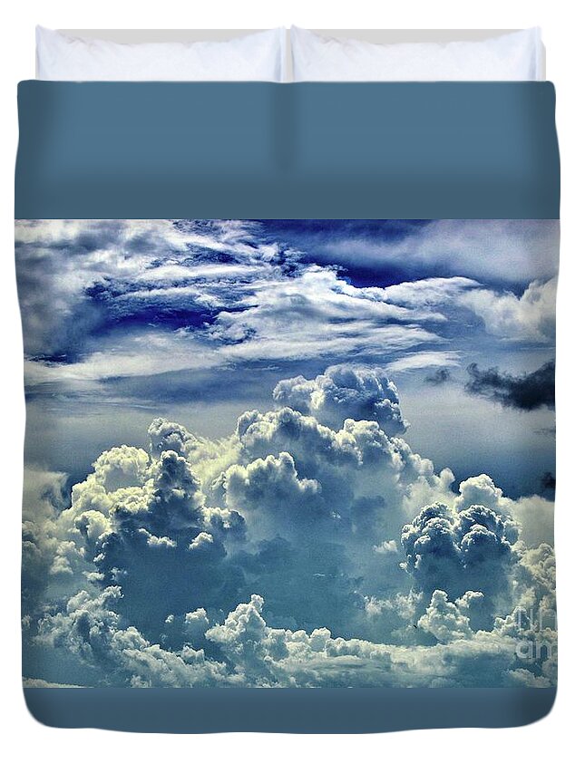 Clouds Duvet Cover featuring the photograph Cloudy by Thomas Schroeder