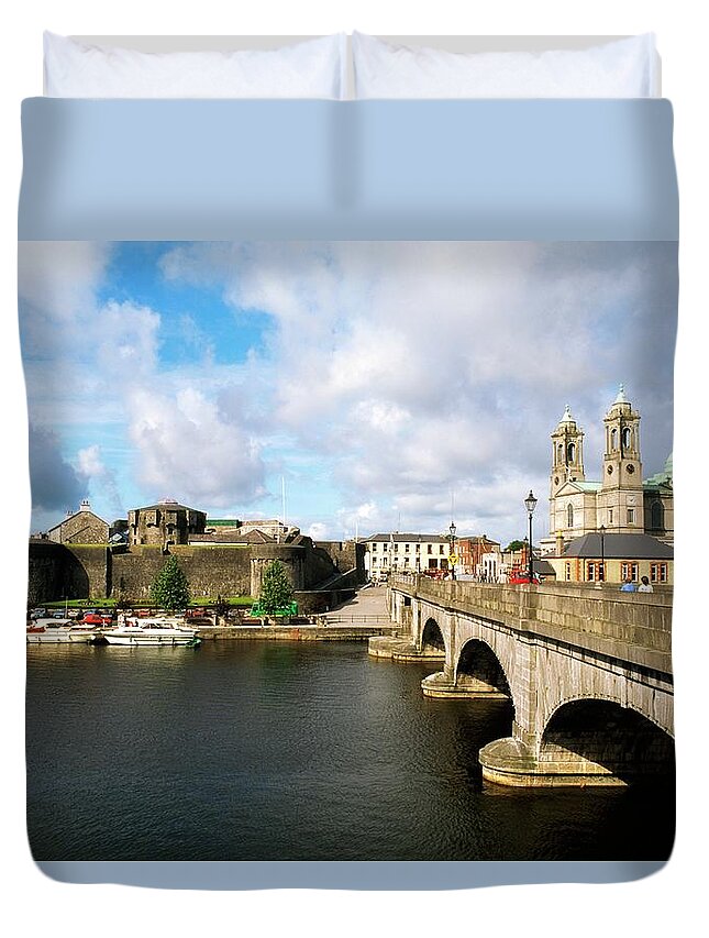 Scenics Duvet Cover featuring the photograph Co Westmeath, Athlone Castle And by Design Pics/the Irish Image Collection