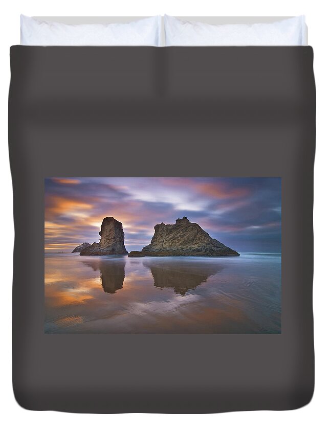 Scenics Duvet Cover featuring the photograph Coastal Cloud Dance by Darren White Photography