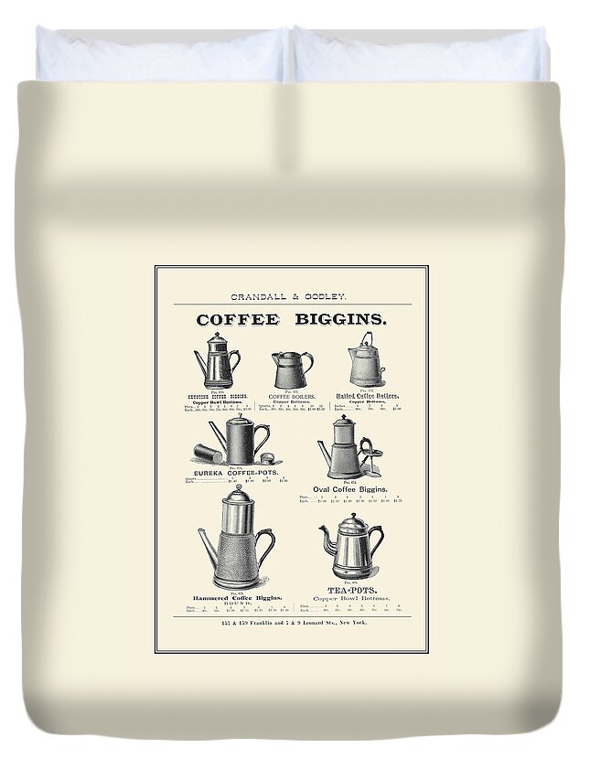 Coffee Duvet Cover featuring the painting Coffee Biggins by Unknown
