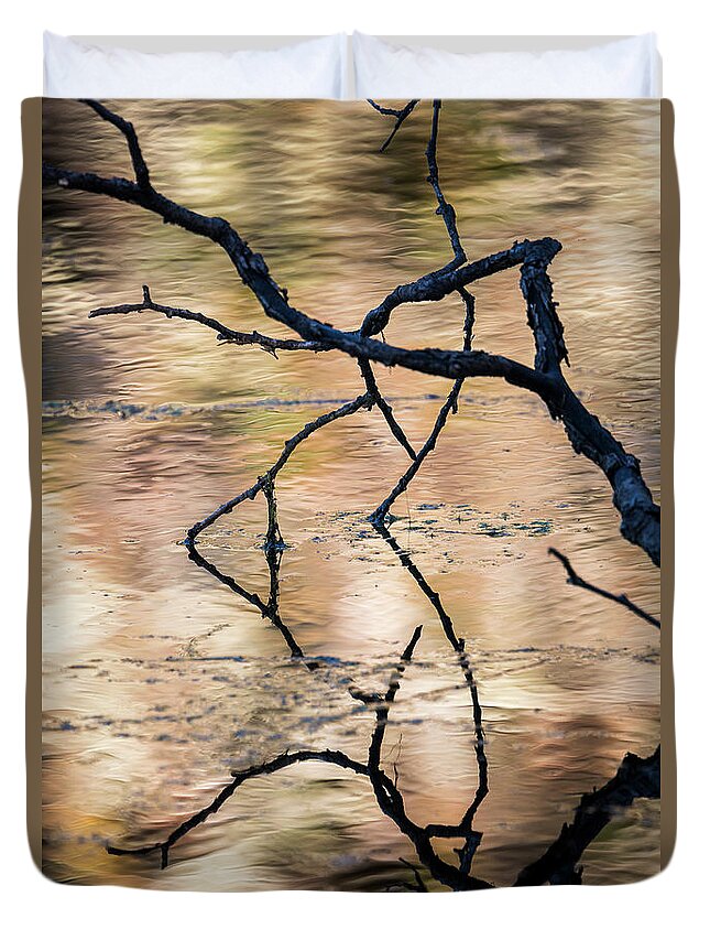 Branches Duvet Cover featuring the photograph Coffenbury Reflections by Robert Potts