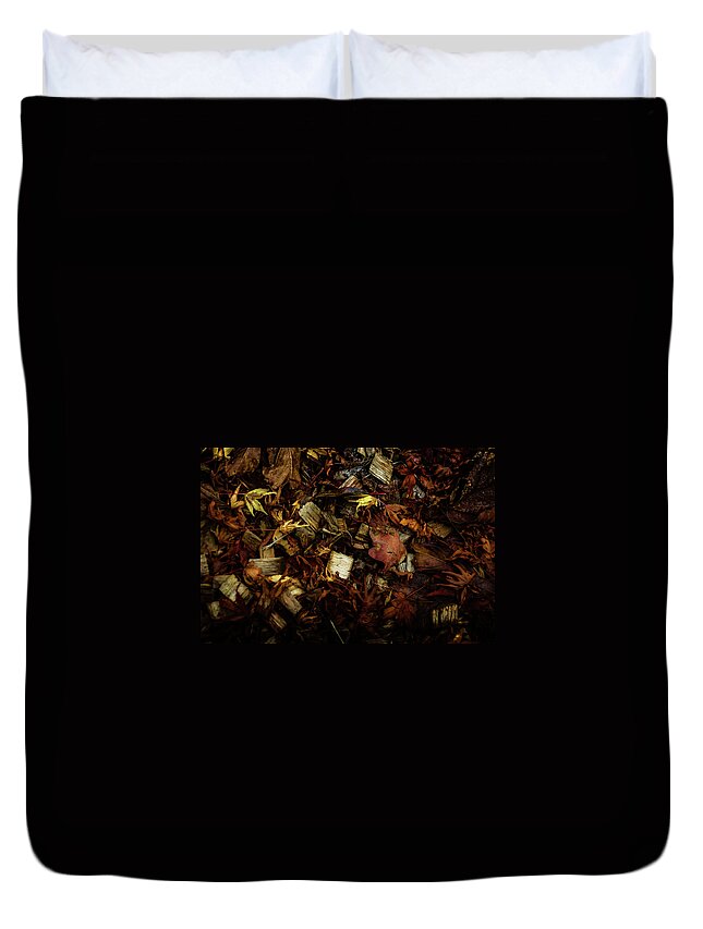 Tree Duvet Cover featuring the photograph Collage of Ochres by Christopher Maxum