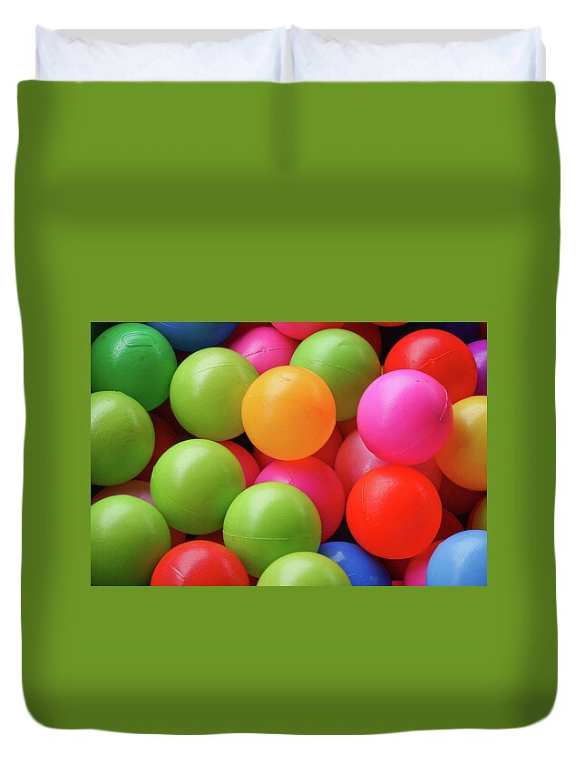Heap Duvet Cover featuring the photograph Color Balls by Simonlong
