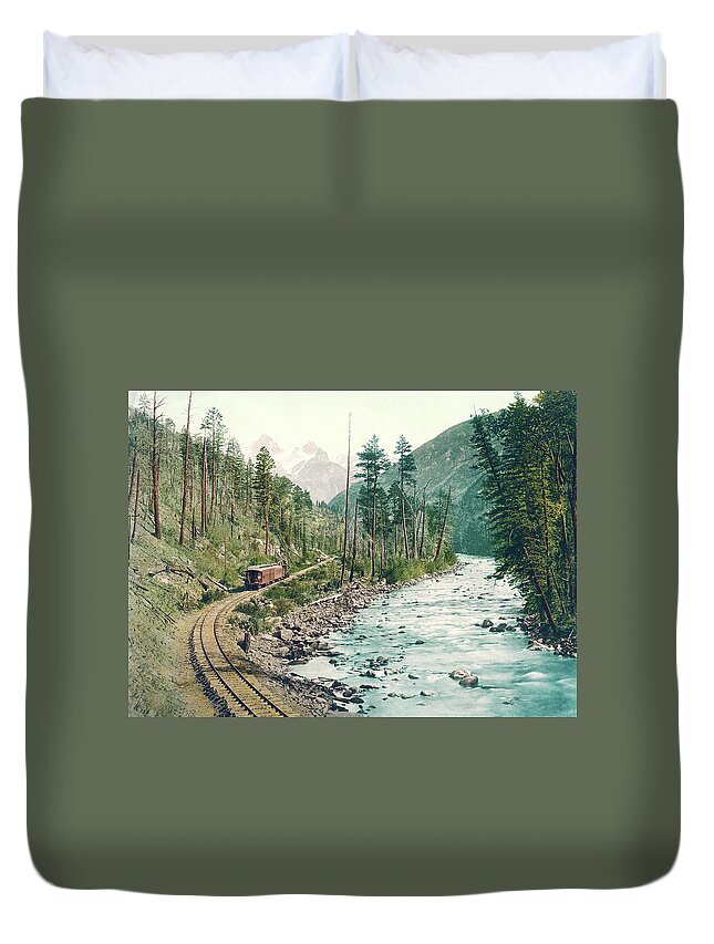 Colorado Duvet Cover featuring the photograph Colorado Needle Mountains, Canon of the Rio Ias Animus by Detroit Photographic Company