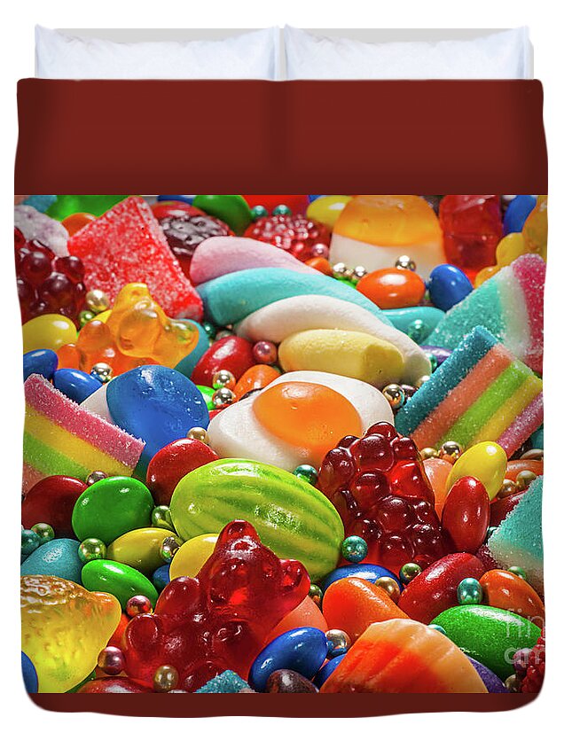 Curve Duvet Cover featuring the photograph Colorful Candy by Thecrimsonmonkey