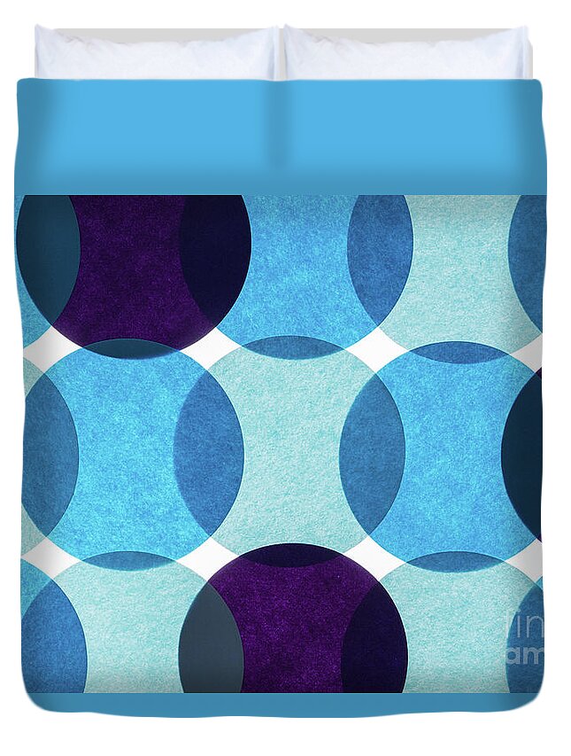 Shadow Duvet Cover featuring the photograph Colorful Circle Paper Back-lit Pattern by Miragec