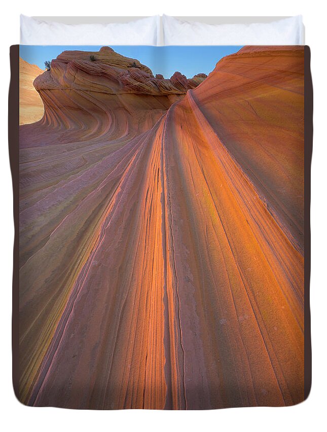 Scenics Duvet Cover featuring the photograph Colorful Sandstone Layers, Arizona by Eastcott Momatiuk