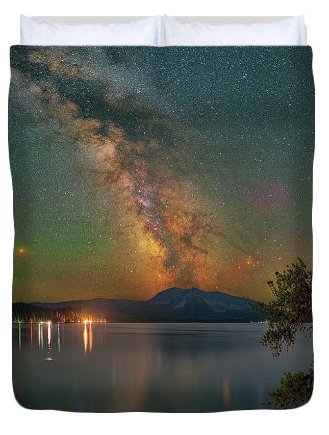 Astronomy Duvet Cover featuring the photograph Colors of a Summer Night by Ralf Rohner
