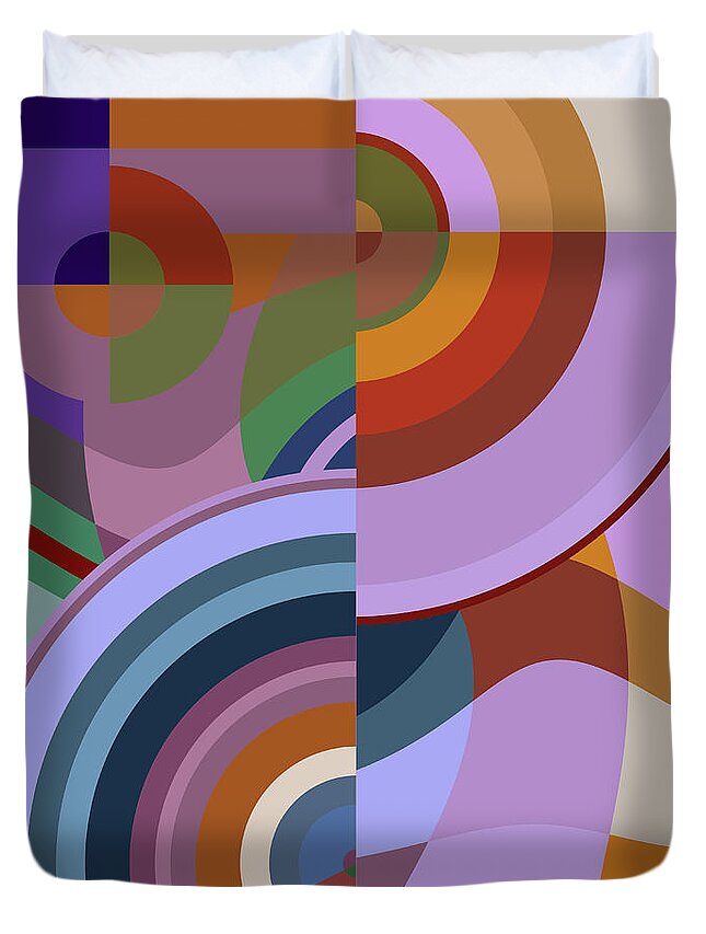 Colour Duvet Cover featuring the mixed media Colour Revolution ONE by Big Fat Arts