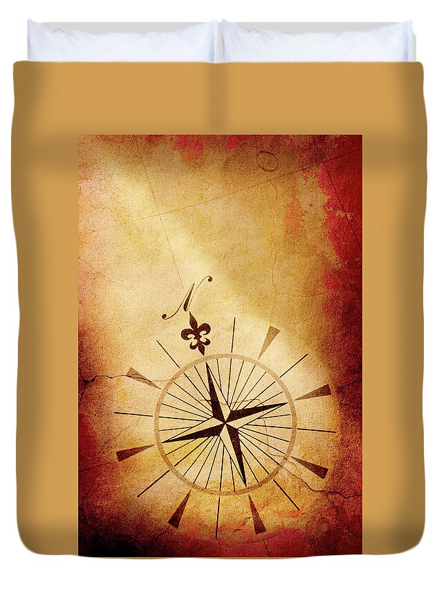 Topography Duvet Cover featuring the photograph Compass Rose by Dny59