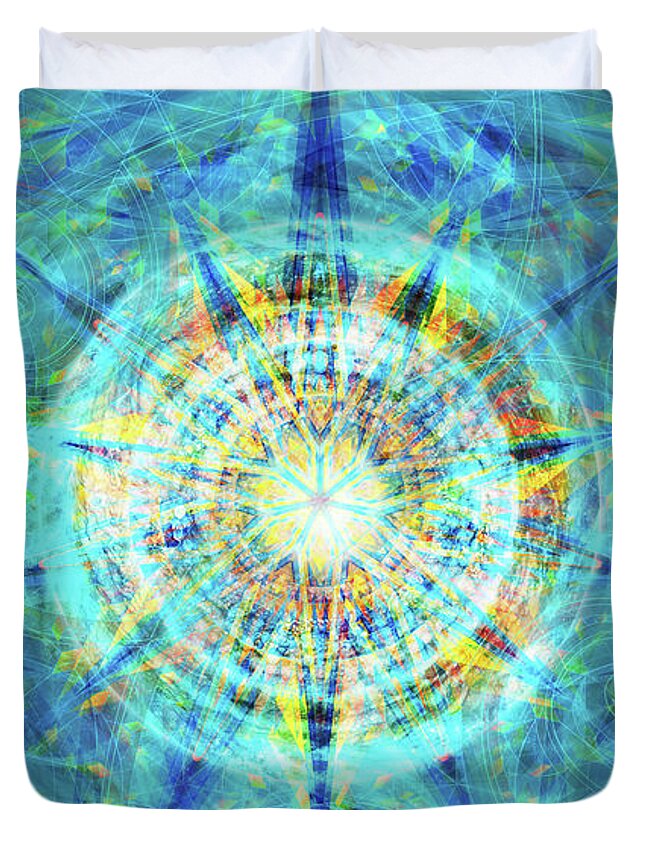 Spiral Duvet Cover featuring the digital art Concentrica by Kenneth Armand Johnson