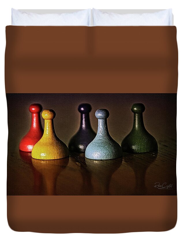 Game Pieces Duvet Cover featuring the photograph Consider Your Next Move Carefully by Rene Crystal