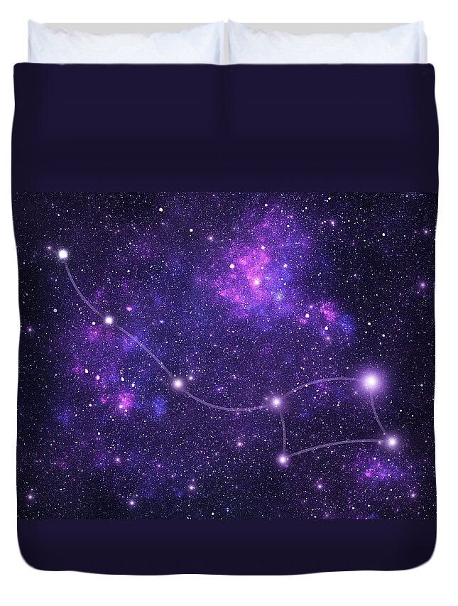 Dust Duvet Cover featuring the photograph Constellations. Ursa Minor Umi by Sololos