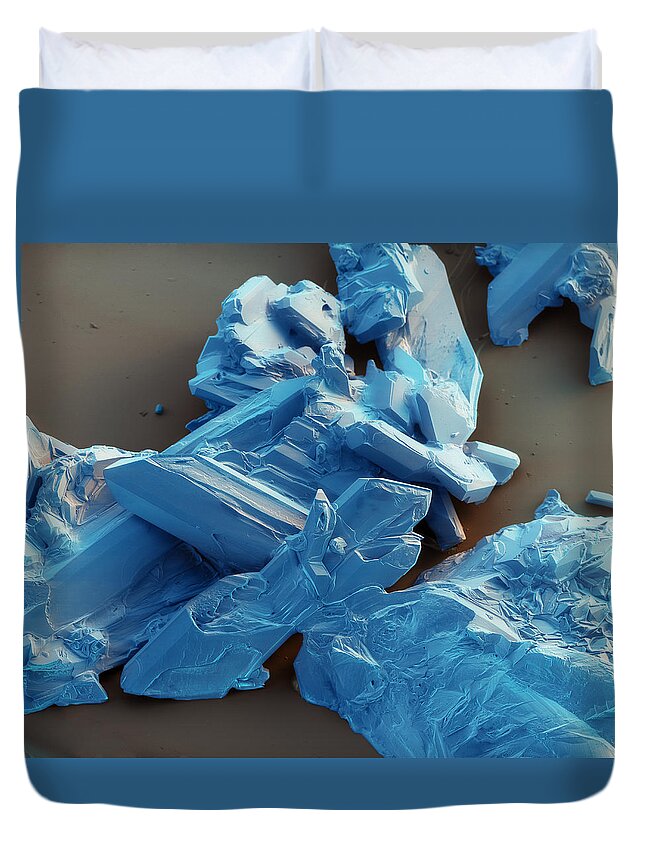 Chemistry Duvet Cover featuring the photograph Copper Sulfate, Sem by Meckes/ottawa