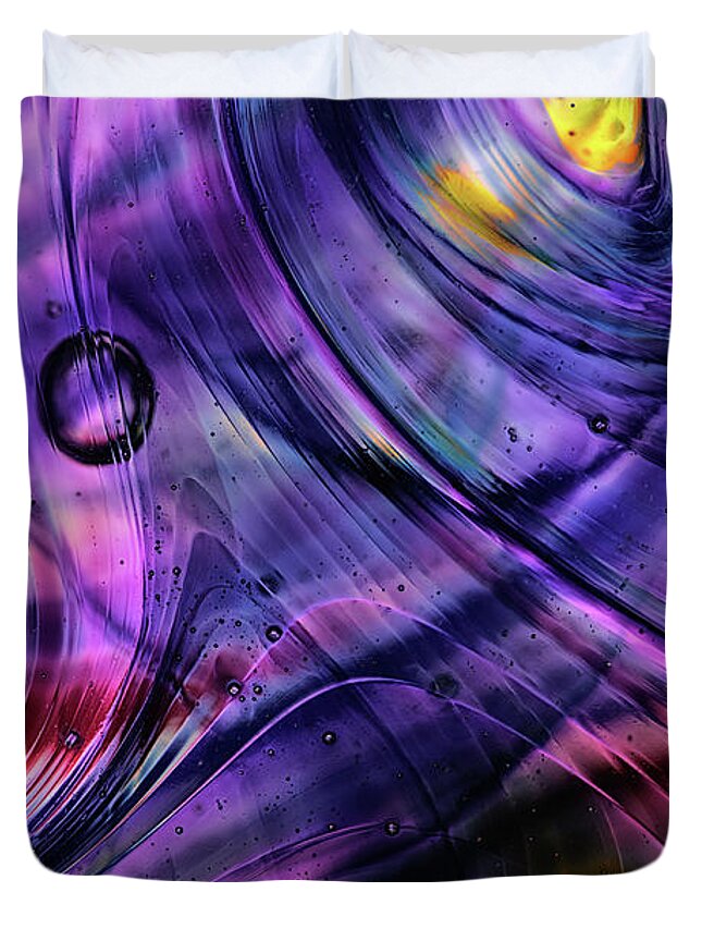 Abstract Duvet Cover featuring the photograph Cosmic Swirl by Hans Zimmer