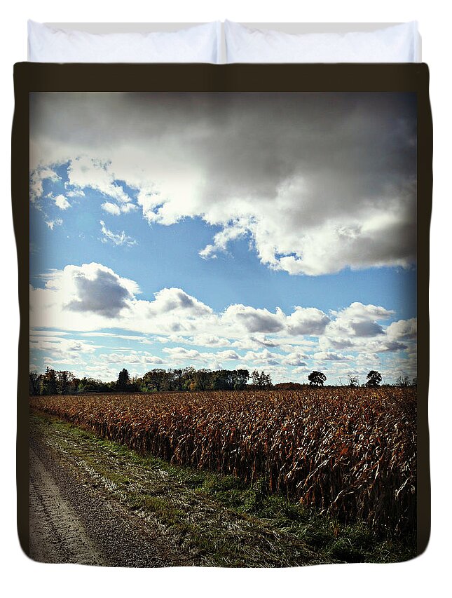Country Autumn Curves Duvet Cover featuring the photograph Country Autumn Curves 2 by Cyryn Fyrcyd