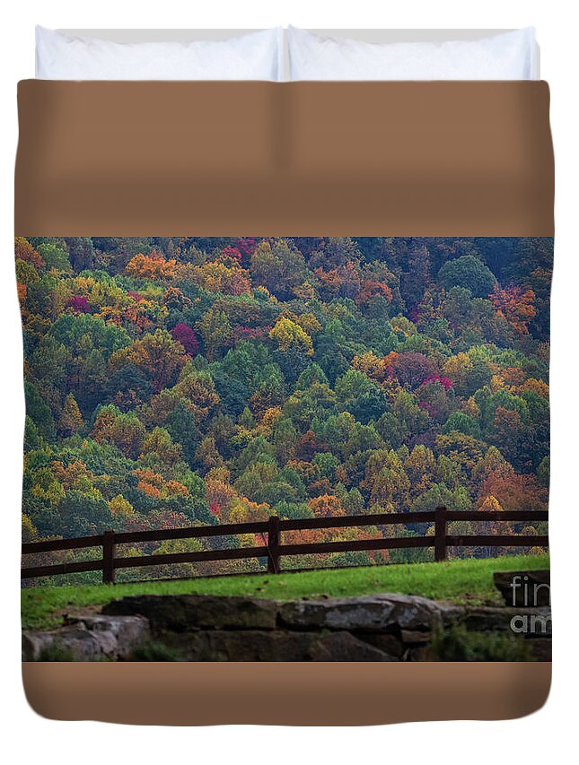 Countryside Duvet Cover featuring the photograph Country Autumn by Doug Sturgess