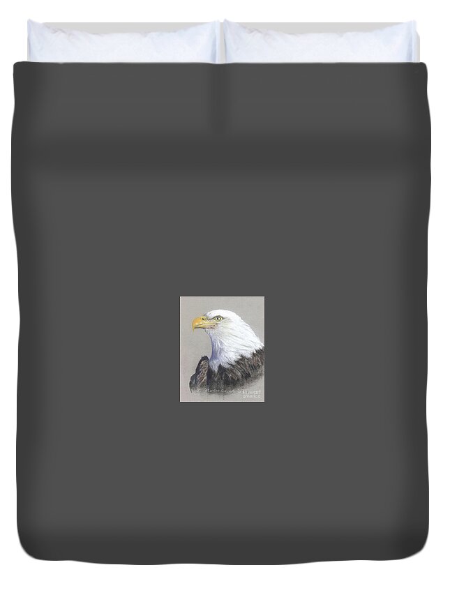 Eagle Duvet Cover featuring the painting Courage by Marlene Schwartz Massey