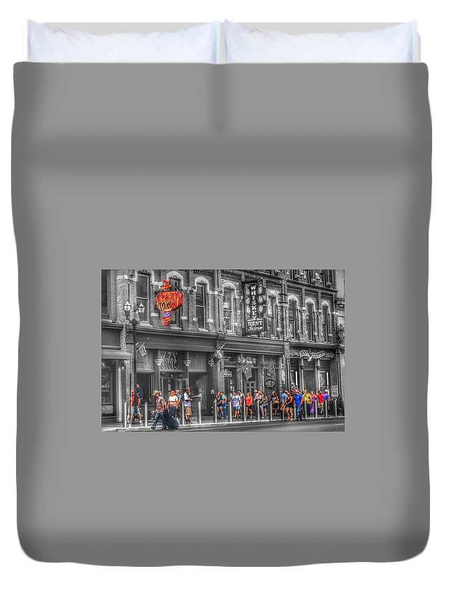 Nashville Duvet Cover featuring the photograph Crazy Town by Jack Wilson