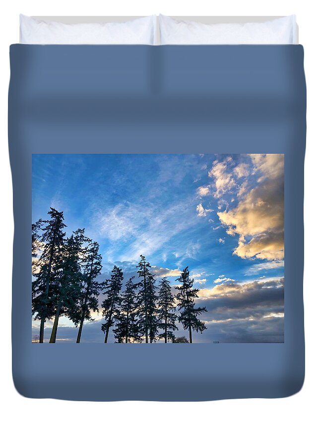 Sky Duvet Cover featuring the photograph Crisp Skies by Brian Eberly