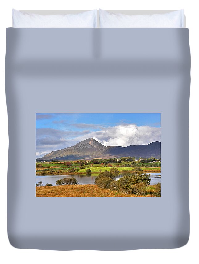 Scenics Duvet Cover featuring the photograph Croagh Patrick by Photography By Robert Riddell