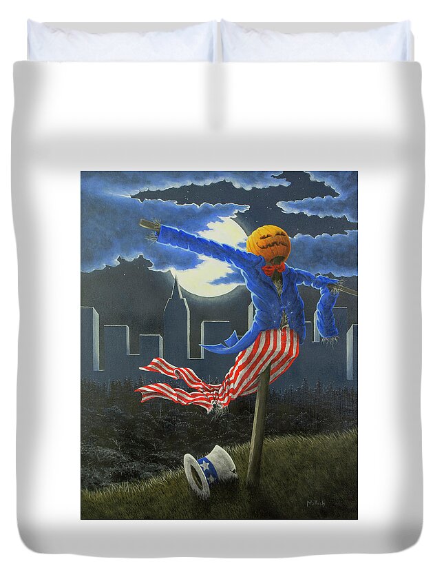 Uncle Sam Duvet Cover featuring the painting Cry Uncle by Jack Malloch
