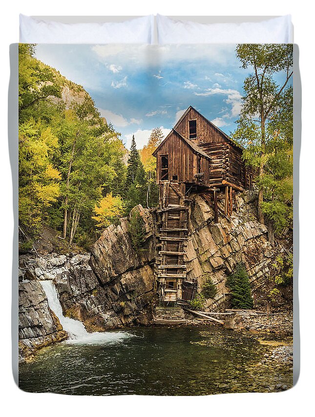 Crystal Mill Duvet Cover featuring the photograph Crystal Mill by Joe Kopp