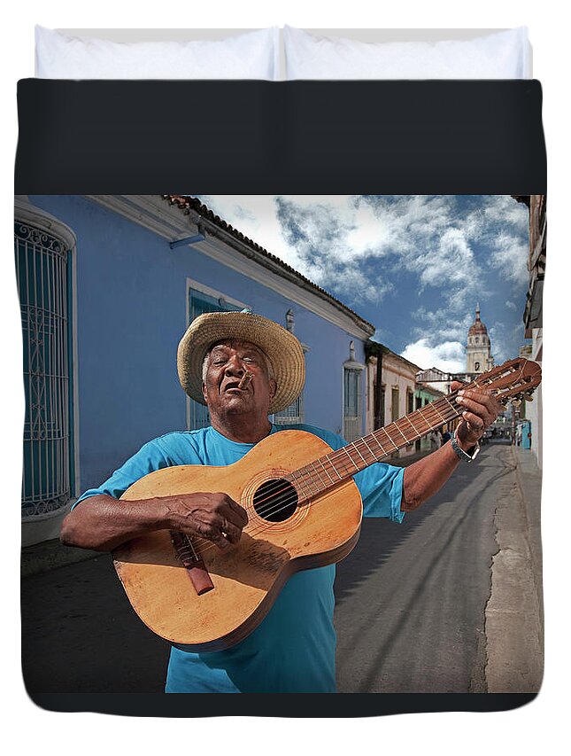 Shadow Duvet Cover featuring the photograph Cuba. Santiago De Cuba. Calle Heredia by Buena Vista Images