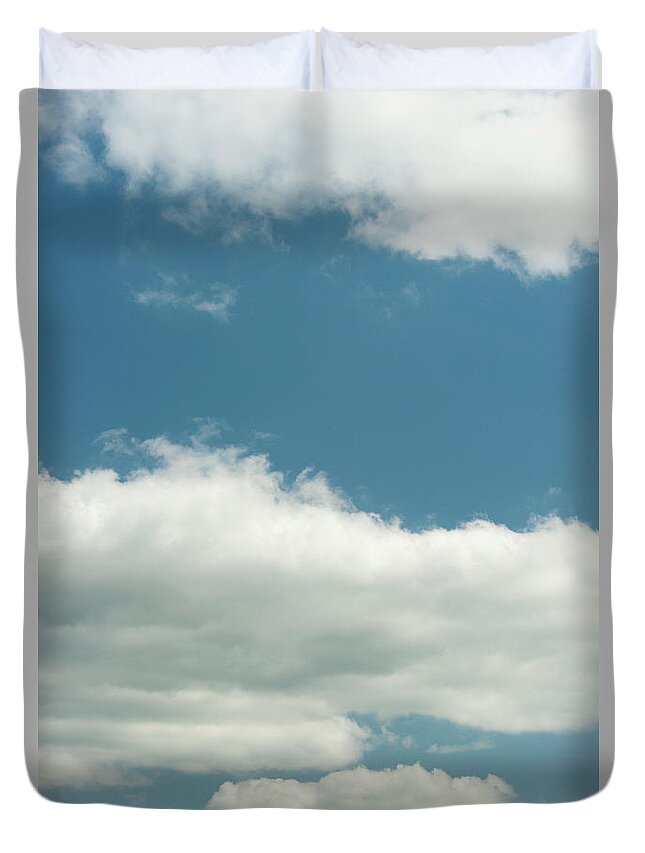 Tranquility Duvet Cover featuring the photograph Cumulus Clouds In Blue Sky by Brian Stablyk
