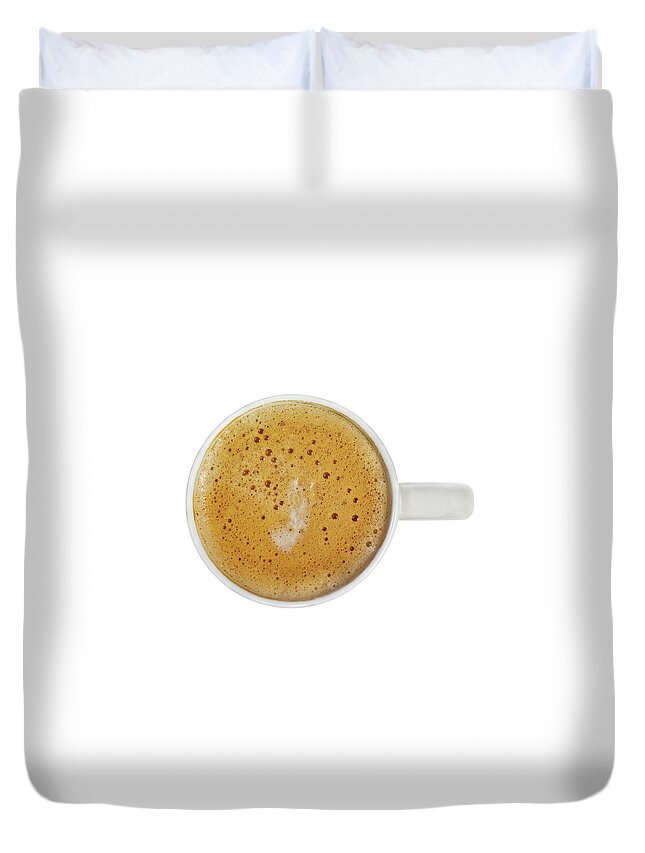 White Background Duvet Cover featuring the photograph Cup Of Coffee by Craig P. Jewell