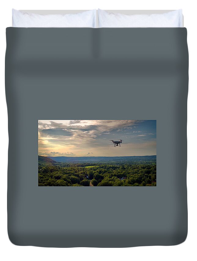 Drone Duvet Cover featuring the photograph D R O N E by Anthony Giammarino