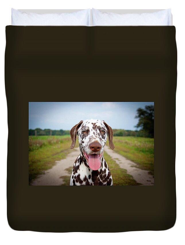 Pets Duvet Cover featuring the photograph Dalmatian by Carsten Schoenijahn Photography