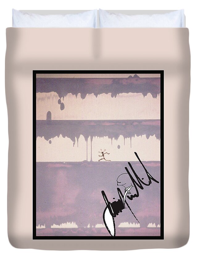  Duvet Cover featuring the digital art Damn by Jimmy Williams