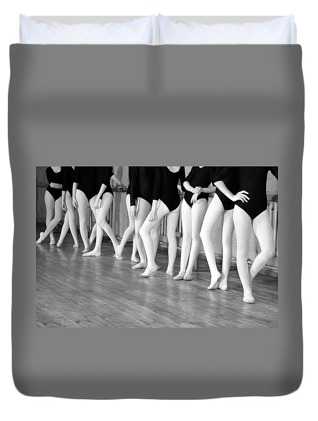Ballet Dancer Duvet Cover featuring the photograph Dance Lesson by Oleg66