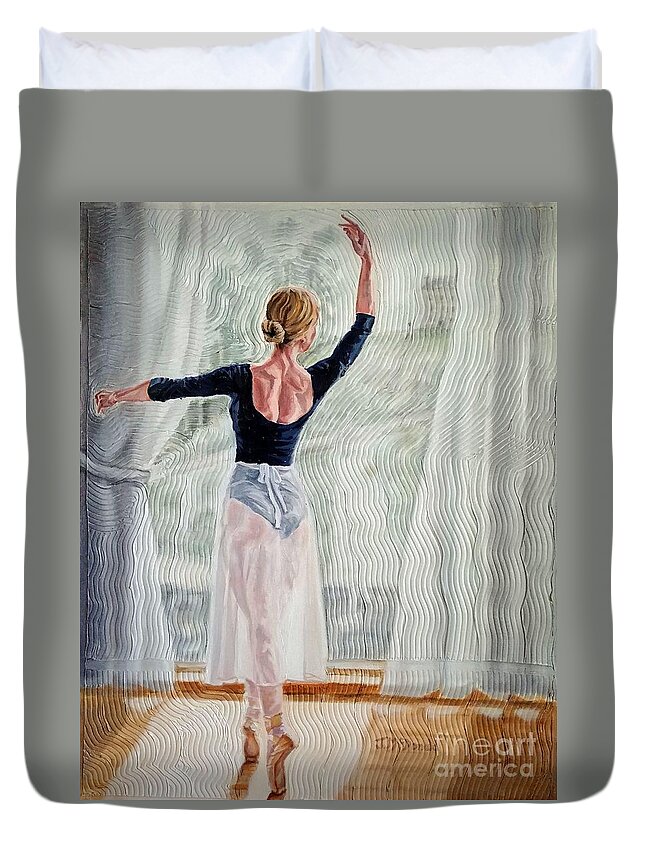 Ballet Duvet Cover featuring the painting Dance of the Veils by Janet McDonald