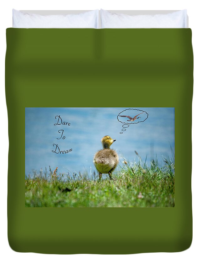 Greeting Card Duvet Cover featuring the photograph Dare To Dream by Cathy Kovarik