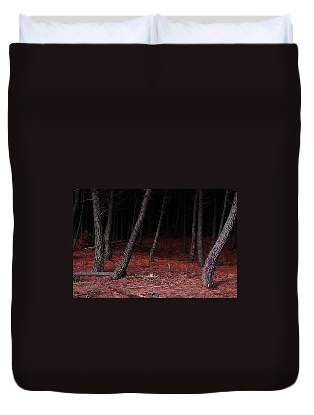 Horror Duvet Cover featuring the photograph Dark Forest 1 by Flashworks