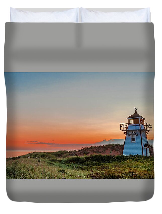 Pastel Duvet Cover featuring the photograph Daybreak at Covehead by Marcy Wielfaert