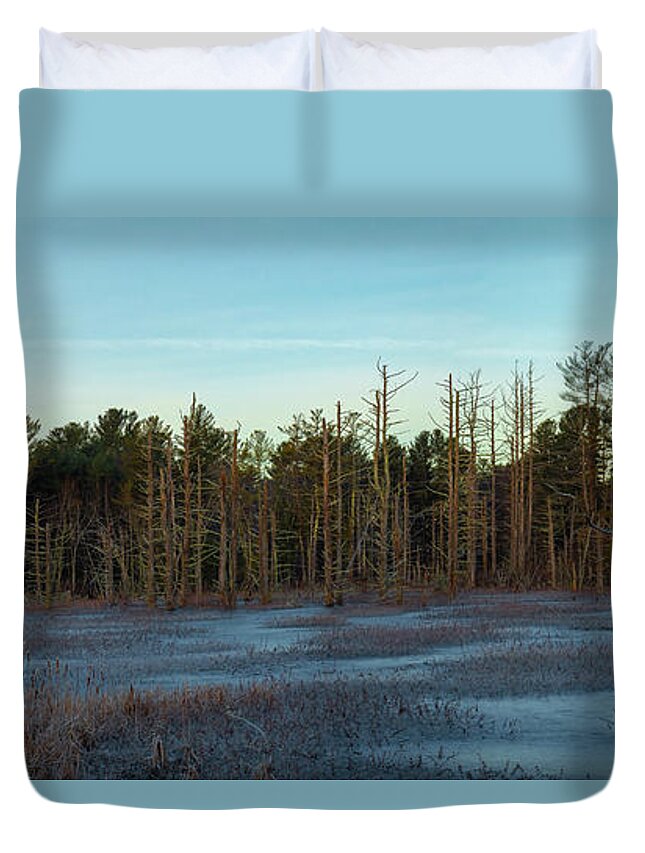 Winter Duvet Cover featuring the photograph Dead Zone Pano by William Bretton