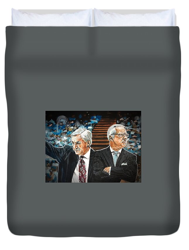 Unc Duvet Cover featuring the painting Dean and Roy by Joel Tesch