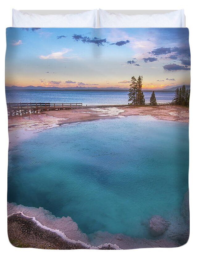 Sunset Duvet Cover featuring the photograph Deep Blue by Darren White