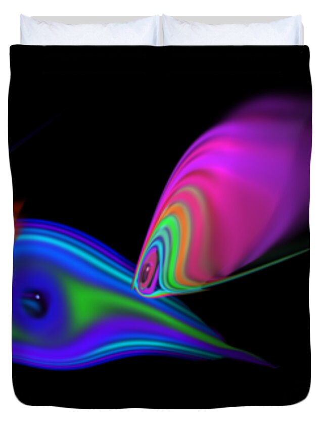 Rainbow Fish Duvet Cover featuring the digital art Deep Cool by Charles Stuart