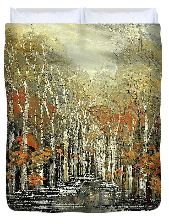 Impressionist Duvet Cover featuring the painting Deep Shadows by Tatiana Iliina