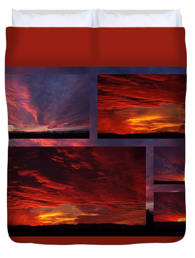 Sunset Duvet Cover featuring the photograph Deep Sunset by Linda Vanoudenhaegen