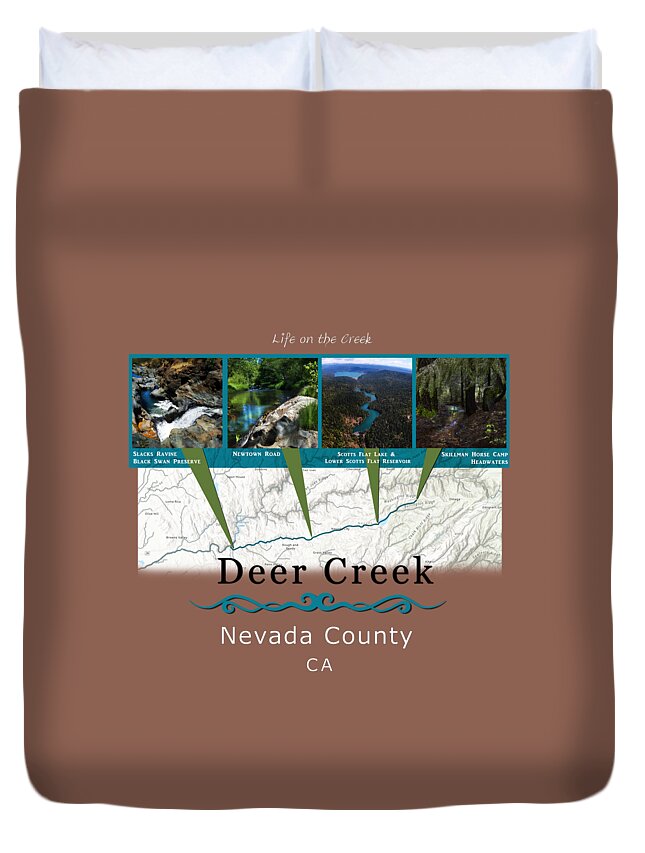 Deer Creek Duvet Cover featuring the digital art Deer Creek Series Views by Lisa Redfern
