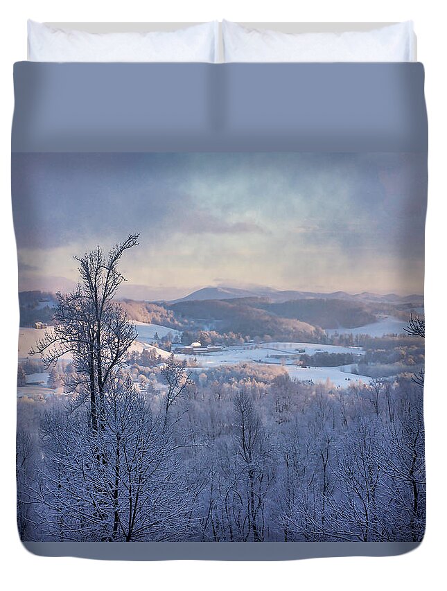 Fraser's Ridge Duvet Cover featuring the photograph Fraser's Ridge in Winter by Meta Gatschenberger