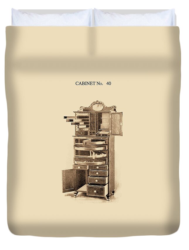 Cabinet Duvet Cover featuring the painting Dentist's Cabinet #40 by H. D. Justi & Son