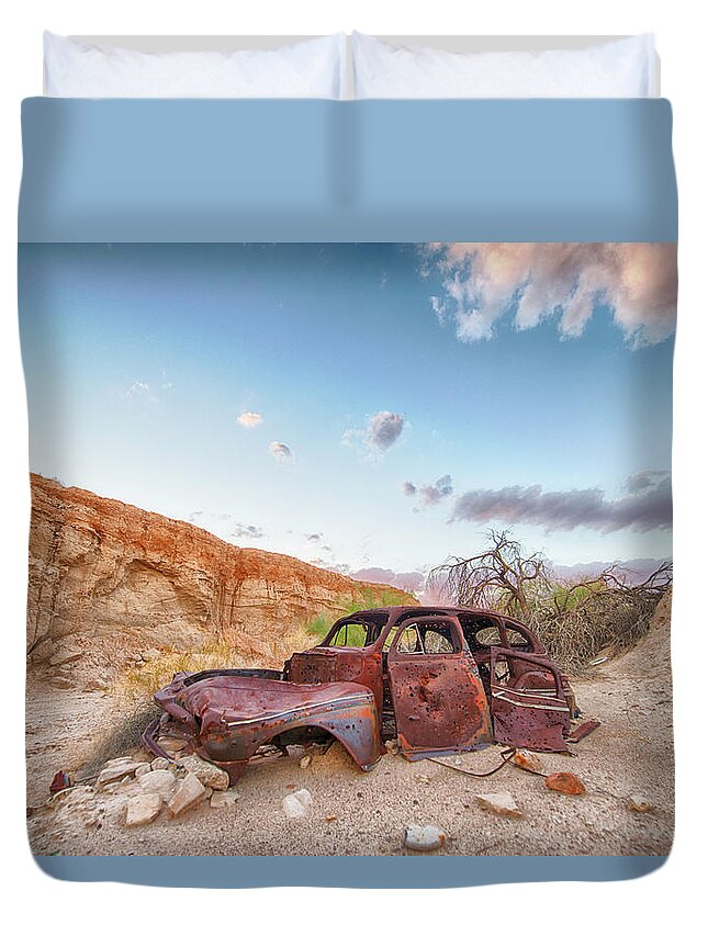 Desert Duvet Cover featuring the photograph Desert Relic by Denise LeBleu