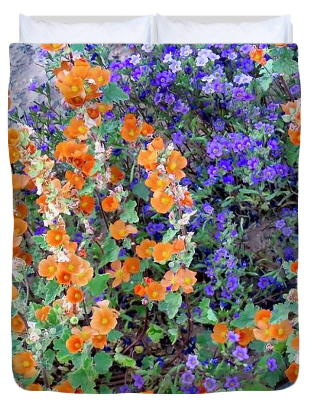 Arizona Duvet Cover featuring the photograph Desert Wildflowers 2 by Judy Kennedy
